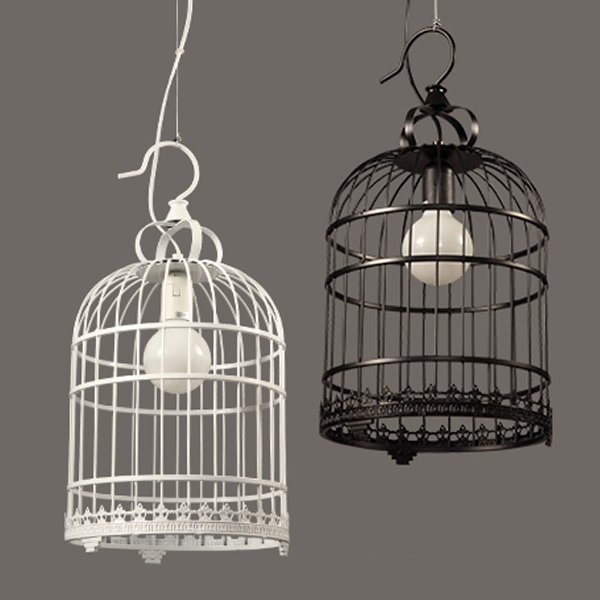 Подвесной светильник Bird Cage Белый Черный Подвесной светильник Bird Cage Белый Черный в Брянске | Loft Concept