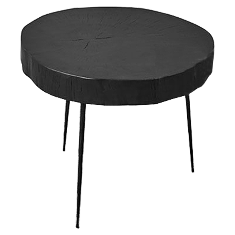 Приставной стол Saw Cut Black Wood Side Table Черный Приставной стол Saw Cut Black Wood Side Table Черный в Брянске | Loft Concept