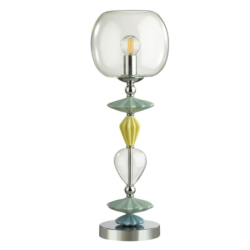 Настольная лампа Iris Glass Table lamp Candy chrome Прозрачный (Transparent) Желтый Зеленый Хром Голубой Настольная лампа Iris Glass Table lamp Candy chrome Прозрачный (Transparent) Желтый Зеленый Хром Голубой в Брянске | Loft Concept