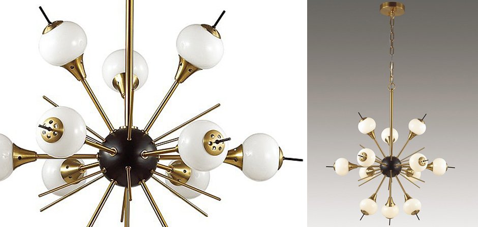 White Glass Globes Sputnik Chandelier White Glass Globes Sputnik Chandelier - Loft-Concept в Брянске
