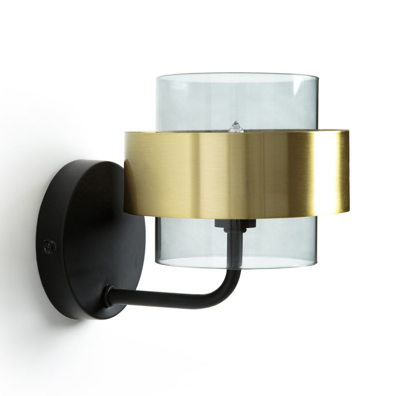 Бра Truvor Sconce Стекло Смок Латунь Черный Бра Truvor Sconce Стекло Смок Латунь Черный в Брянске | Loft Concept