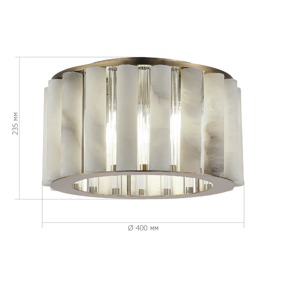 Потолочный светильник из стекла и премиального алебастра Ravishment в Брянске