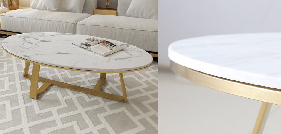 Кофейный стол Marble Oval Table Кофейный стол Marble Oval Table - Loft-Concept в Брянске
