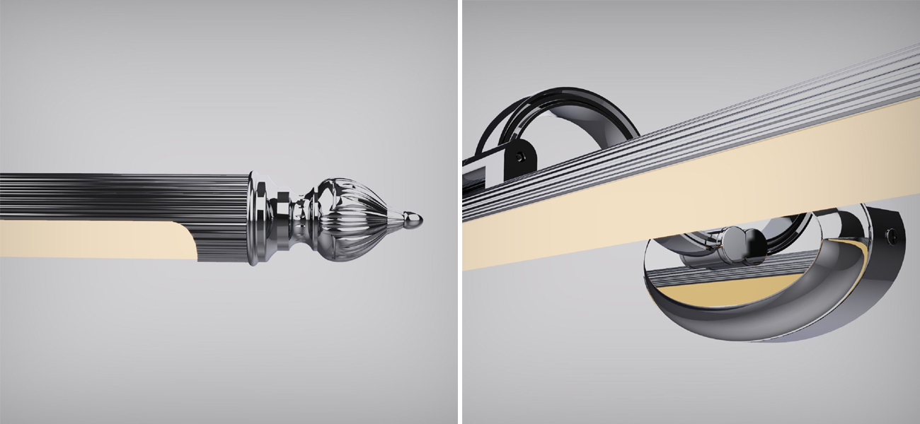 Настенная подсветка в цвете хром Cornice 57 см - фото