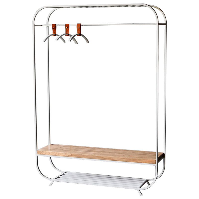 Рейл Jethro Industrial Metal Rust Clothes Rail Белый Светлый дуб Рейл Jethro Industrial Metal Rust Clothes Rail Белый Светлый дуб в Брянске | Loft Concept
