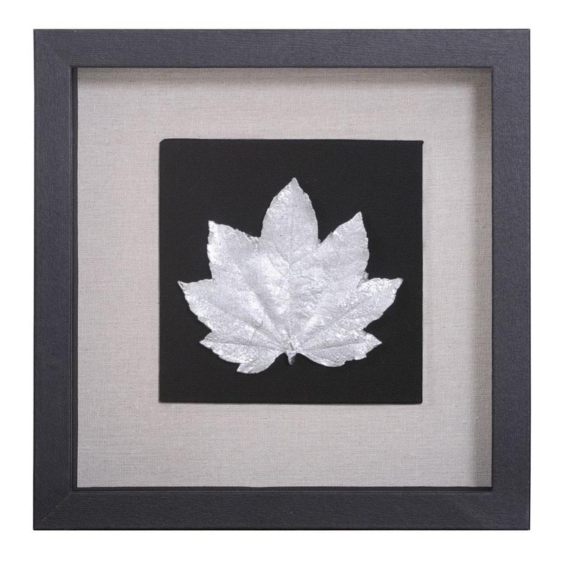 Панно Cassian Curled Maple Leaf Черный Серебряный Панно Cassian Curled Maple Leaf Черный Серебряный в Брянске | Loft Concept