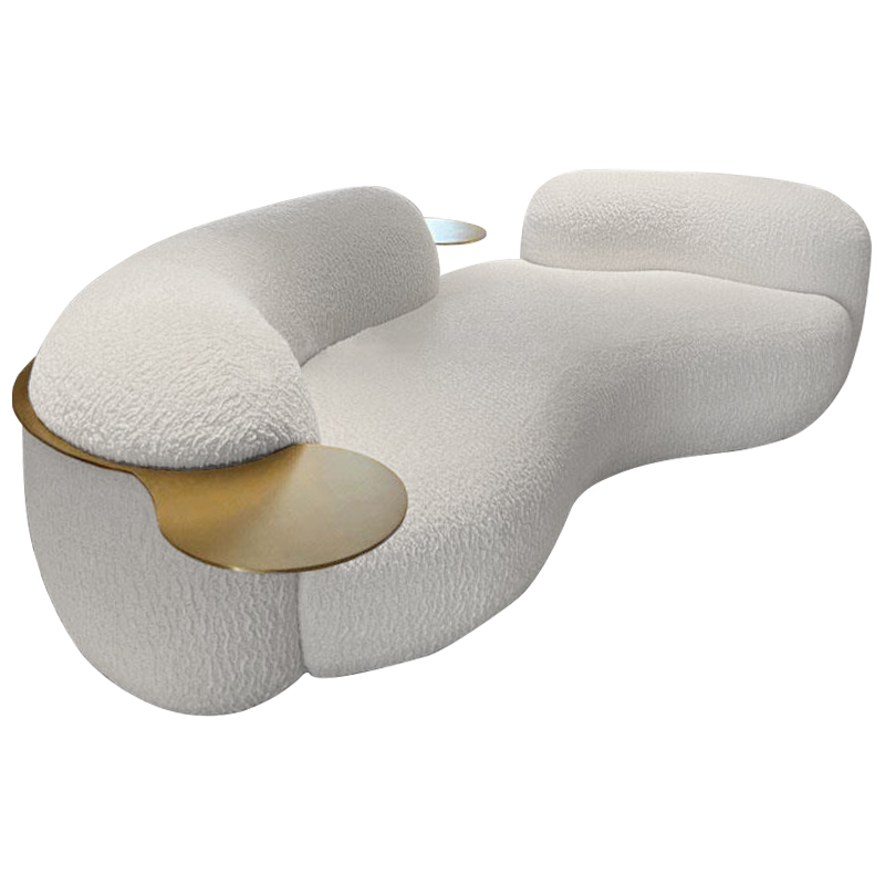 Диван Lammert White Boucle Sofa Белый Латунь Диван Lammert White Boucle Sofa Белый Латунь в Брянске | Loft Concept