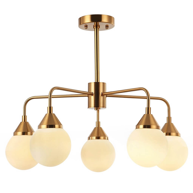 Люстра Phainon Gold Chandelier 5 Золотой Белый Люстра Phainon Gold Chandelier 5 Золотой Белый в Брянске | Loft Concept