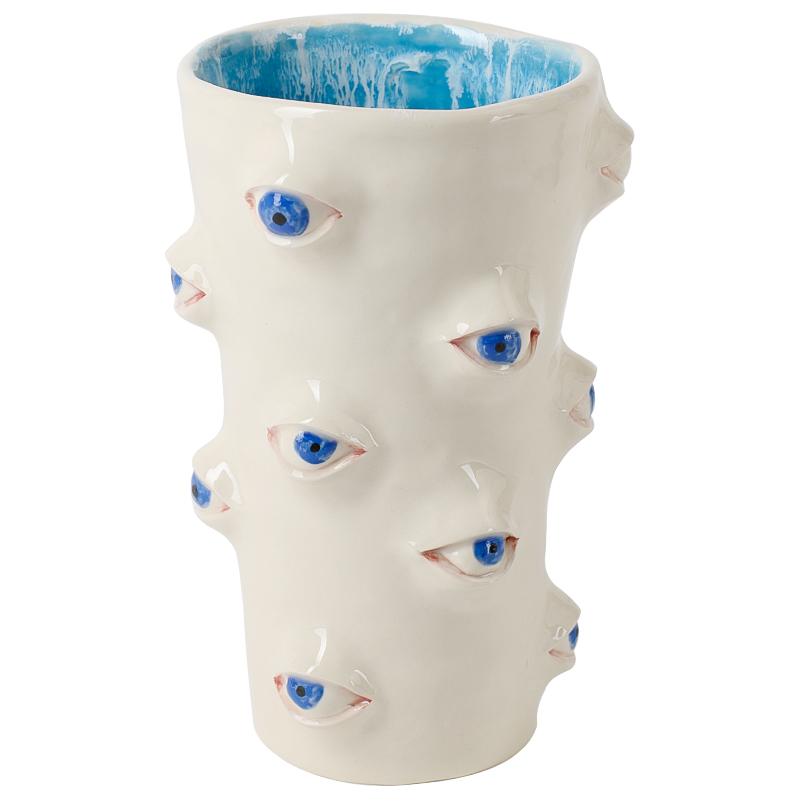 Ваза Many Eyes Vase Молочный Голубой Синий Ваза Many Eyes Vase Молочный Голубой Синий в Брянске | Loft Concept