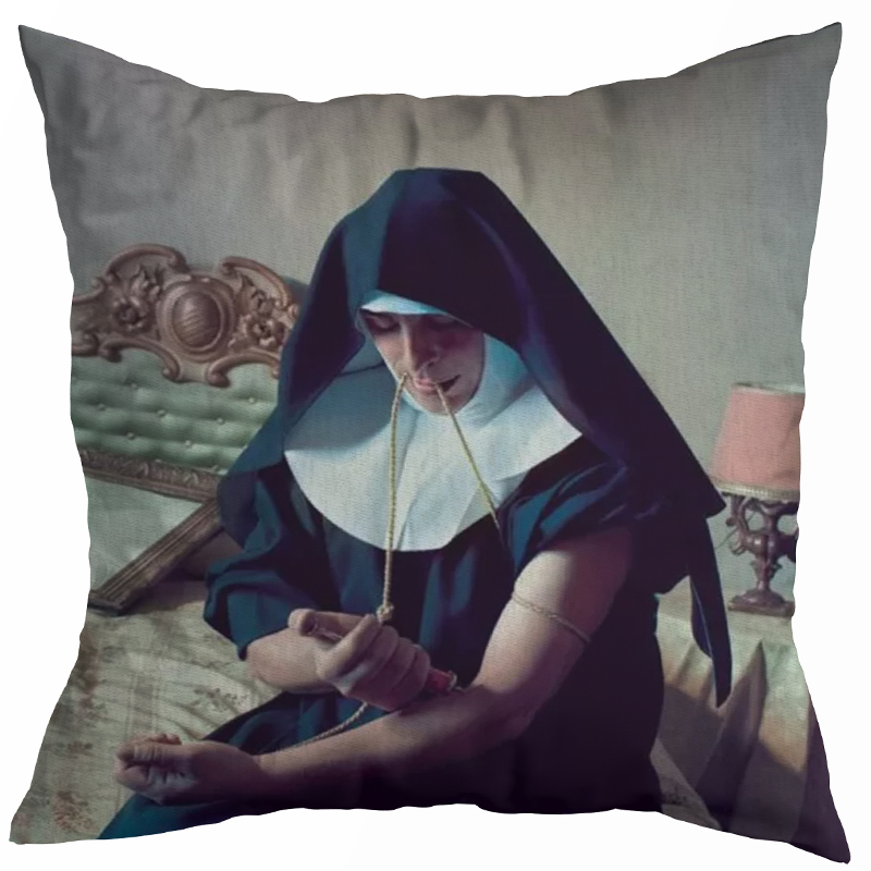 Декоративная подушка Seletti Cushion Nun Бежевый Коричневый Черный Зеленый шалфей Декоративная подушка Seletti Cushion Nun Бежевый Коричневый Черный Зеленый шалфей в Брянске | Loft Concept
