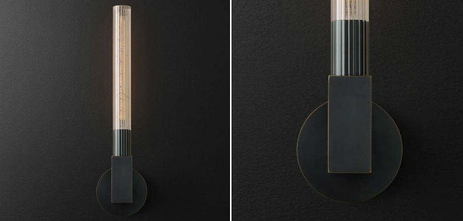 Бра RH CANNELLE wall lamp SINGLE Sconces Black Бра RH CANNELLE wall lamp SINGLE Sconces Black - Loft-Concept в Брянске