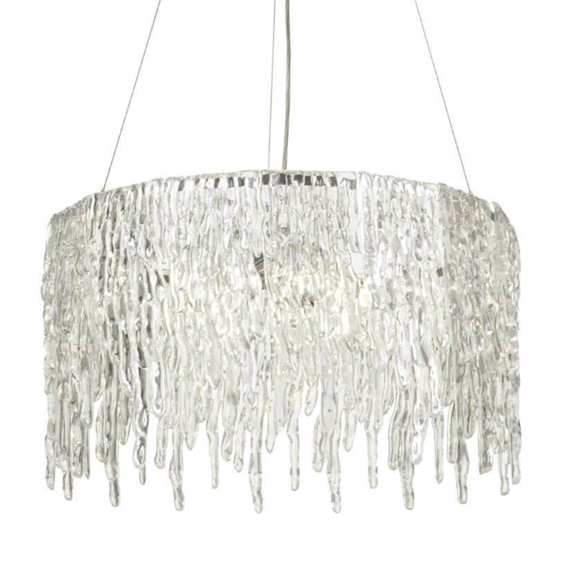 Люстра Cold Heart Silver Single Tier Chandelier Хром Прозрачное Стекло Люстра Cold Heart Silver Single Tier Chandelier Хром Прозрачное Стекло в Брянске | Loft Concept