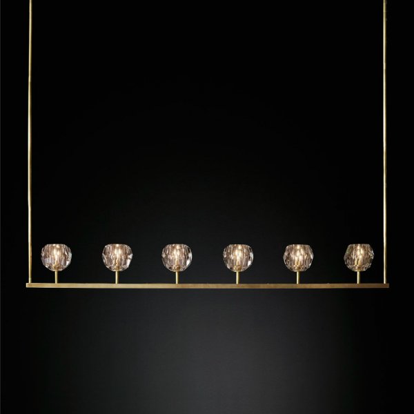 Люстра RH Boule De Cristal Linear Chandelier 6 Прозрачный Люстра RH Boule De Cristal Linear Chandelier 6 Прозрачный в Брянске | Loft Concept