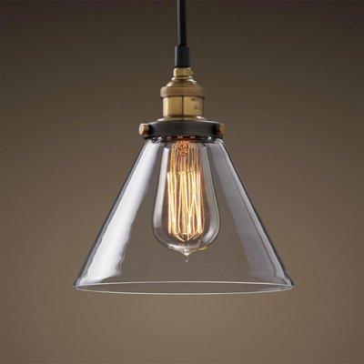 Подвесной светильник Loft Clear Glass Wide Cloche Черный Подвесной светильник Loft Clear Glass Wide Cloche Черный в Брянске | Loft Concept