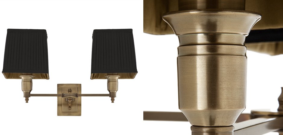 Бра Wall Lamp Lexington Double Brass+Black Бра Wall Lamp Lexington Double Brass+Black - Loft-Concept в Брянске