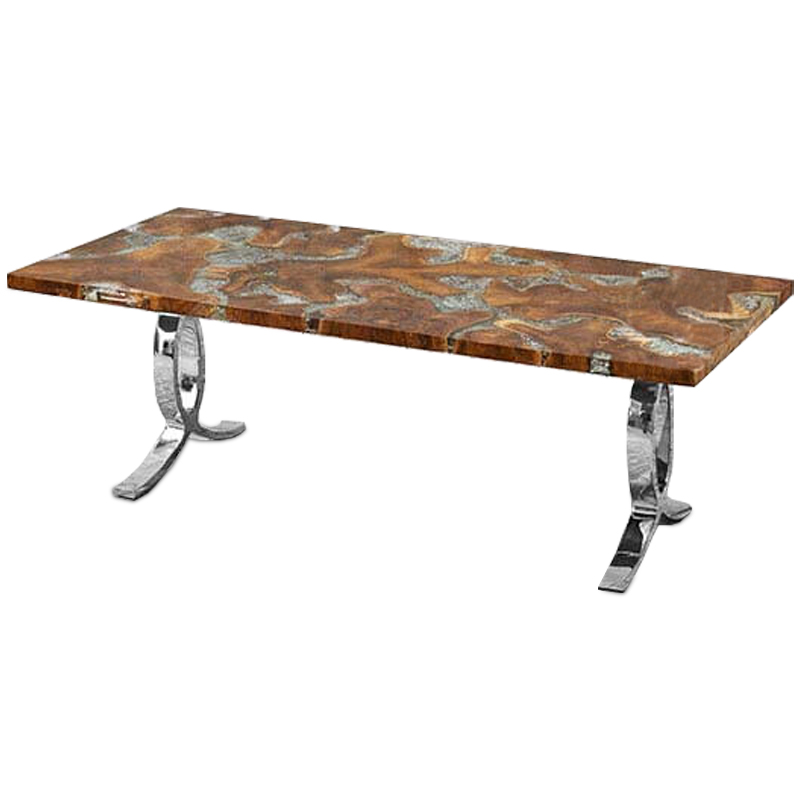 Обеденный стол Bradan Table Коричневый Хром Обеденный стол Bradan Table Коричневый Хром в Брянске | Loft Concept