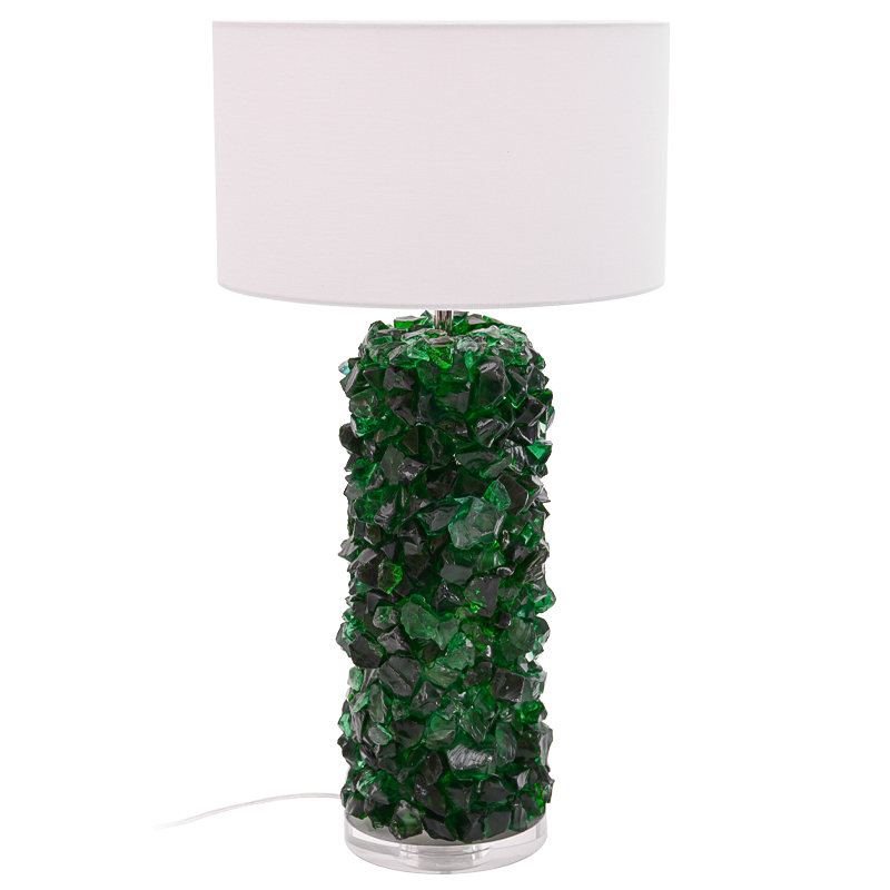 Настольная лампа Enide Green Table Lamp с абажуром Зеленый Белый Прозрачный Настольная лампа Enide Green Table Lamp с абажуром Зеленый Белый Прозрачный в Брянске | Loft Concept