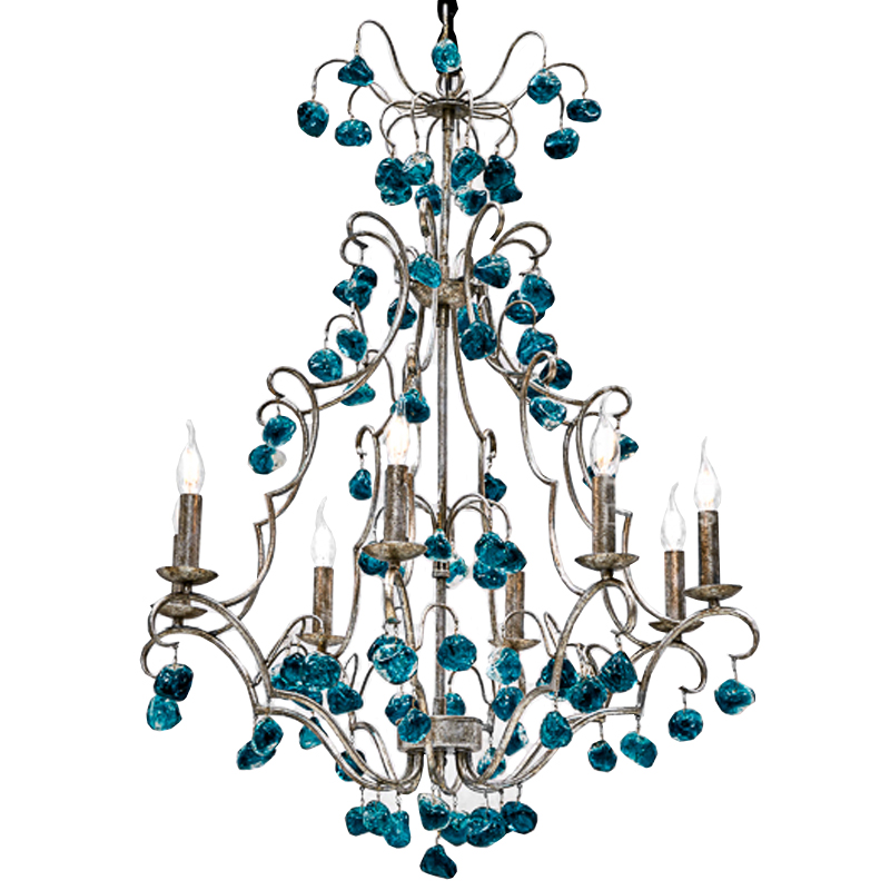 Люстра Crystal Blue Cupertino Chandelier Бирюзовый Люстра Crystal Blue Cupertino Chandelier Бирюзовый в Брянске | Loft Concept