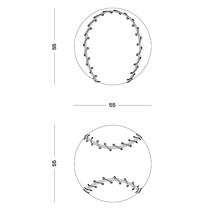 Дизайнерский кожаный пуф в виде бейсбольного мяча Poltronova Joe Ball Pouf в Брянске