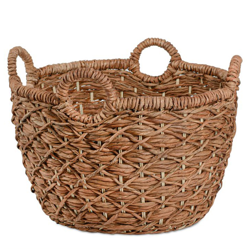 Корзина плетеная Wicker basket 4 handles Коричневый Корзина плетеная Wicker basket 4 handles Коричневый в Брянске | Loft Concept