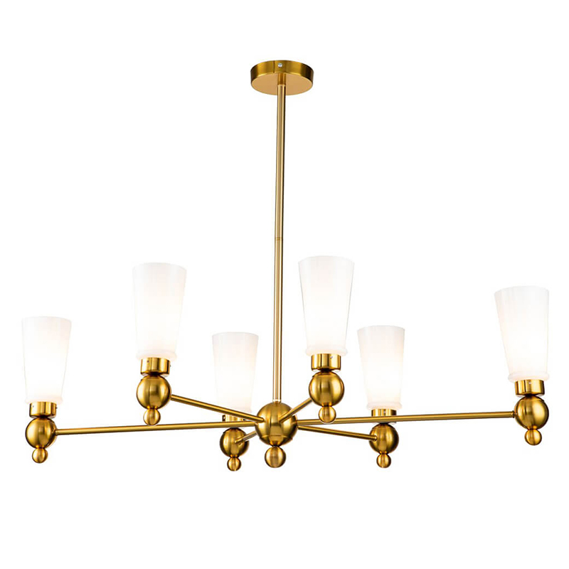 Люстра Chamila Chandelier 6 Латунь Белый Люстра Chamila Chandelier 6 Латунь Белый в Брянске | Loft Concept