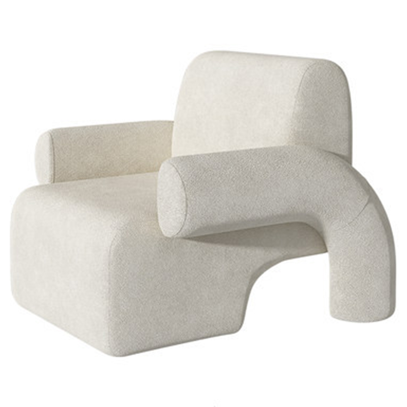 Кресло Odom White Boucle Armchair Белый Кресло Odom White Boucle Armchair Белый в Брянске | Loft Concept