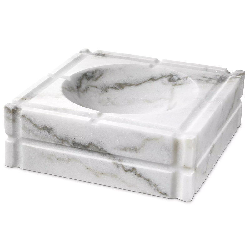 Пепельница Eichholtz Ashtray Nestor White Белый Мрамор Bianco в Брянске | Loft Concept 