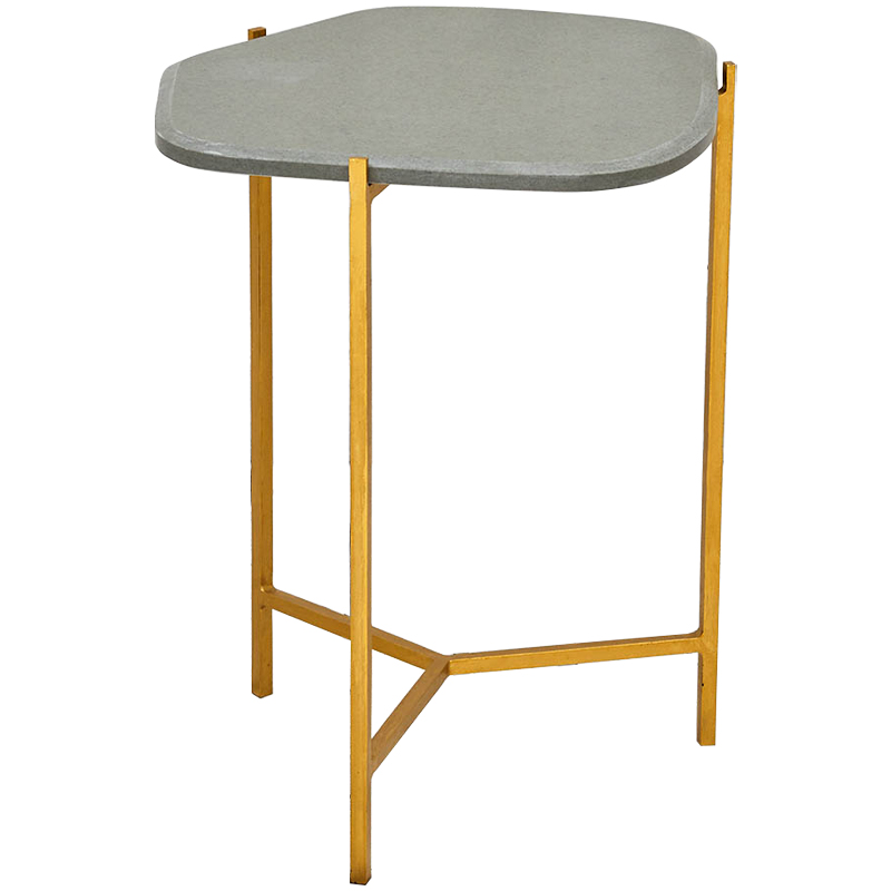 Приставной стол с серой каменной столешницей Tuan Side Table Grey Золотой Серый Приставной стол с серой каменной столешницей Tuan Side Table Grey Золотой Серый в Брянске | Loft Concept