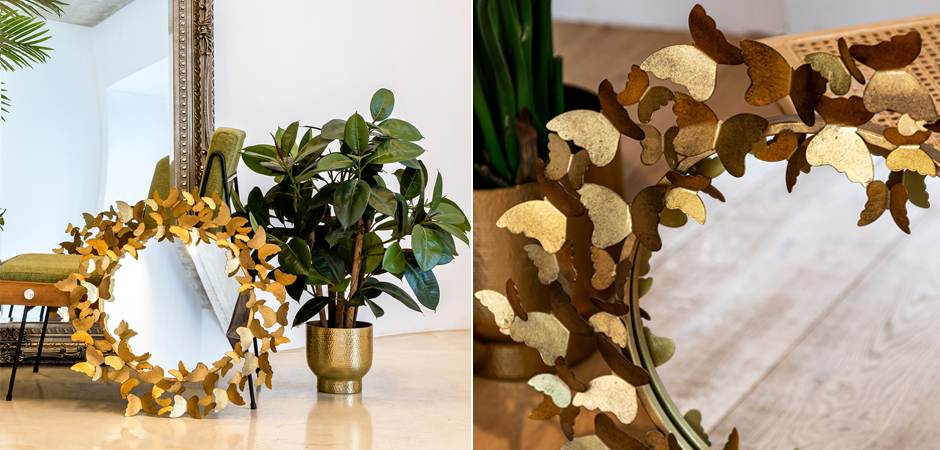 Зеркало Butterflies Circle Gold Mirror - Loft-Concept в Брянске