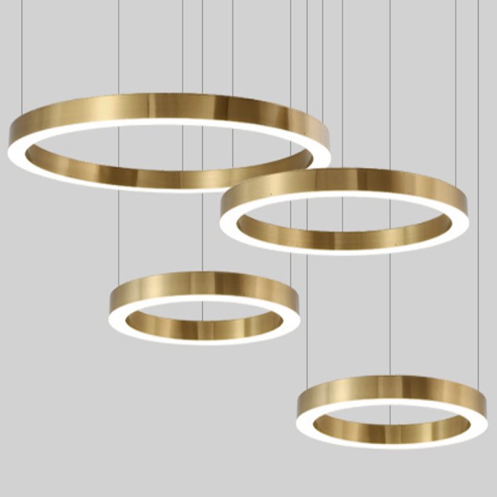 Люстра Light Ring Horizontal Глянцевое золото Латунь Люстра Light Ring Horizontal Глянцевое золото Латунь в Брянске | Loft Concept