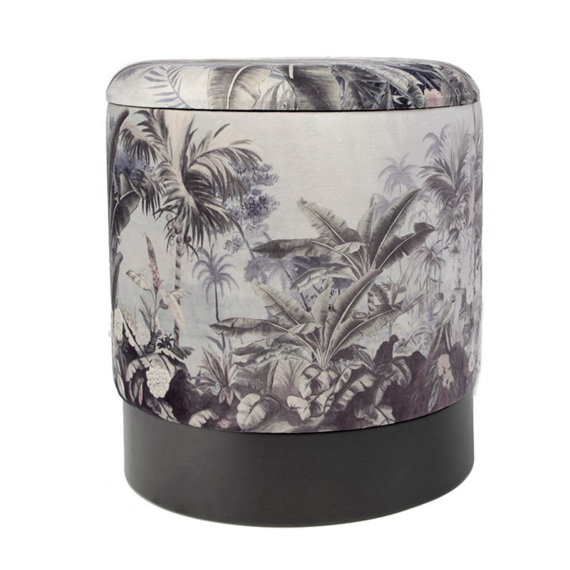 Пуф PUF Jungle Print plants Мульти Черный Пуф PUF Jungle Print plants Мульти Черный в Брянске | Loft Concept