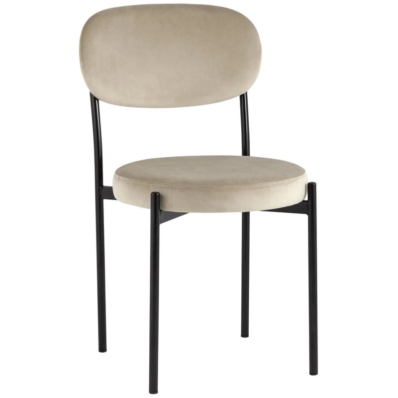 Стул Alfie Chair Молочный Велюр Молочный Черный Стул Alfie Chair Молочный Велюр Молочный Черный в Брянске | Loft Concept