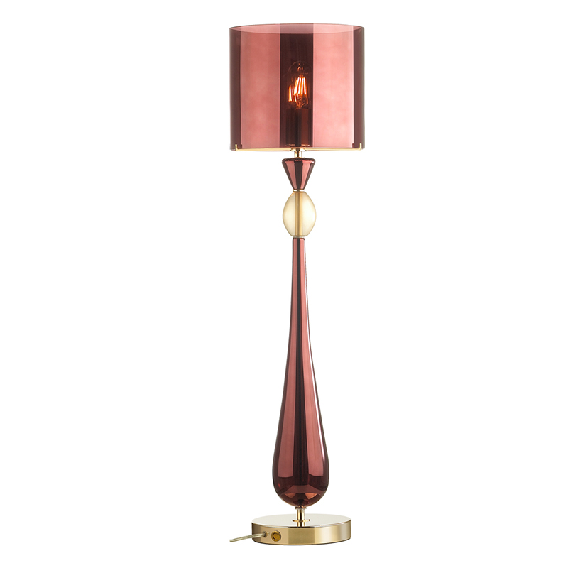 Настольная лампа Roser Burgundy Table Lamp Бургундский красный Золотой Настольная лампа Roser Burgundy Table Lamp Бургундский красный Золотой в Брянске | Loft Concept