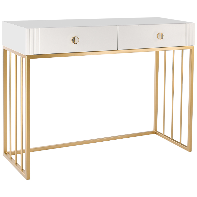 Консоль Caerwyn Console Белый Золотой Серый Консоль Caerwyn Console Белый Золотой Серый в Брянске | Loft Concept