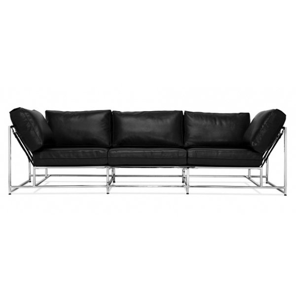 Диван Black Calfskin Sofa Черный Диван Black Calfskin Sofa Черный в Брянске | Loft Concept