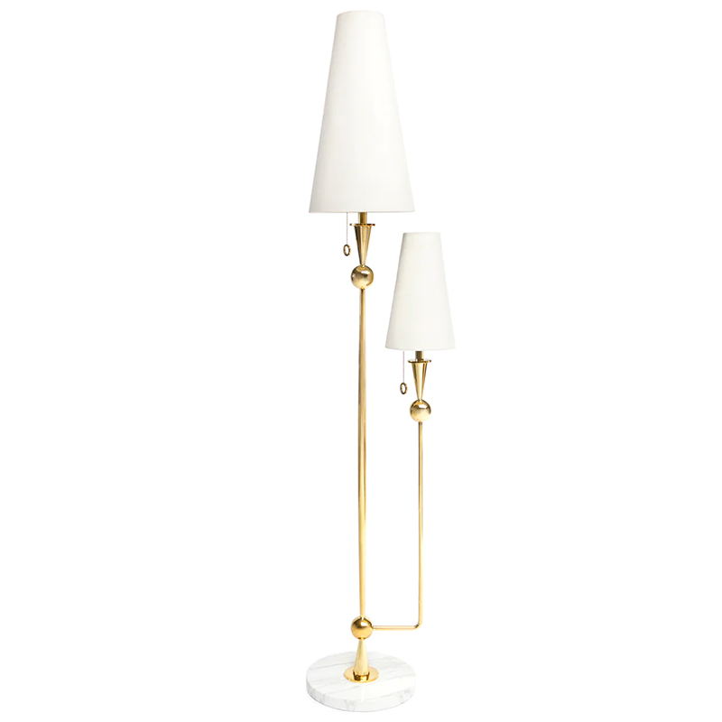 Торшер CARACAS FLOOR LAMP Латунь Античная полированная Белый Белый Мрамор Bianco Торшер CARACAS FLOOR LAMP Латунь Античная полированная Белый Белый Мрамор Bianco в Брянске | Loft Concept