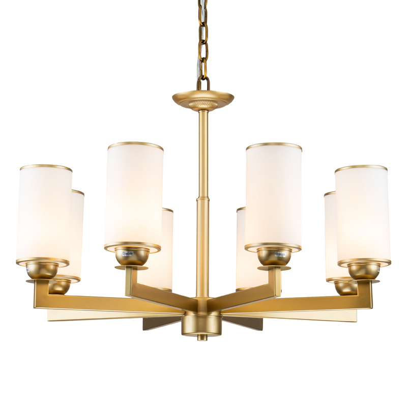 Люстра Amoret Chandelier 76 Латунь Белое матовое стекло Люстра Amoret Chandelier 76 Латунь Белое матовое стекло в Брянске | Loft Concept