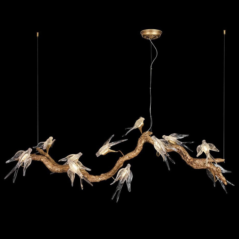 Декоративная светодиодная люстра The swallow nest Медь Прозрачный Декоративная светодиодная люстра The swallow nest Медь Прозрачный в Брянске | Loft Concept