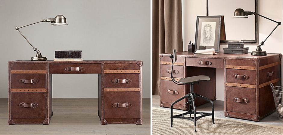 Рабочий Стол Натуральная Кожа RH Mayfair Steamer Trunk Рабочий Стол Натуральная Кожа RH Mayfair Steamer Trunk - Loft-Concept в Брянске