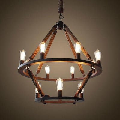 Люстра Rope Filament Chandelier Черный Люстра Rope Filament Chandelier Черный в Брянске | Loft Concept