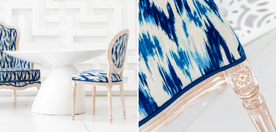 Стул с синим узором Ikat Pattern Стул с синим узором Ikat Pattern - Loft-Concept в Брянске