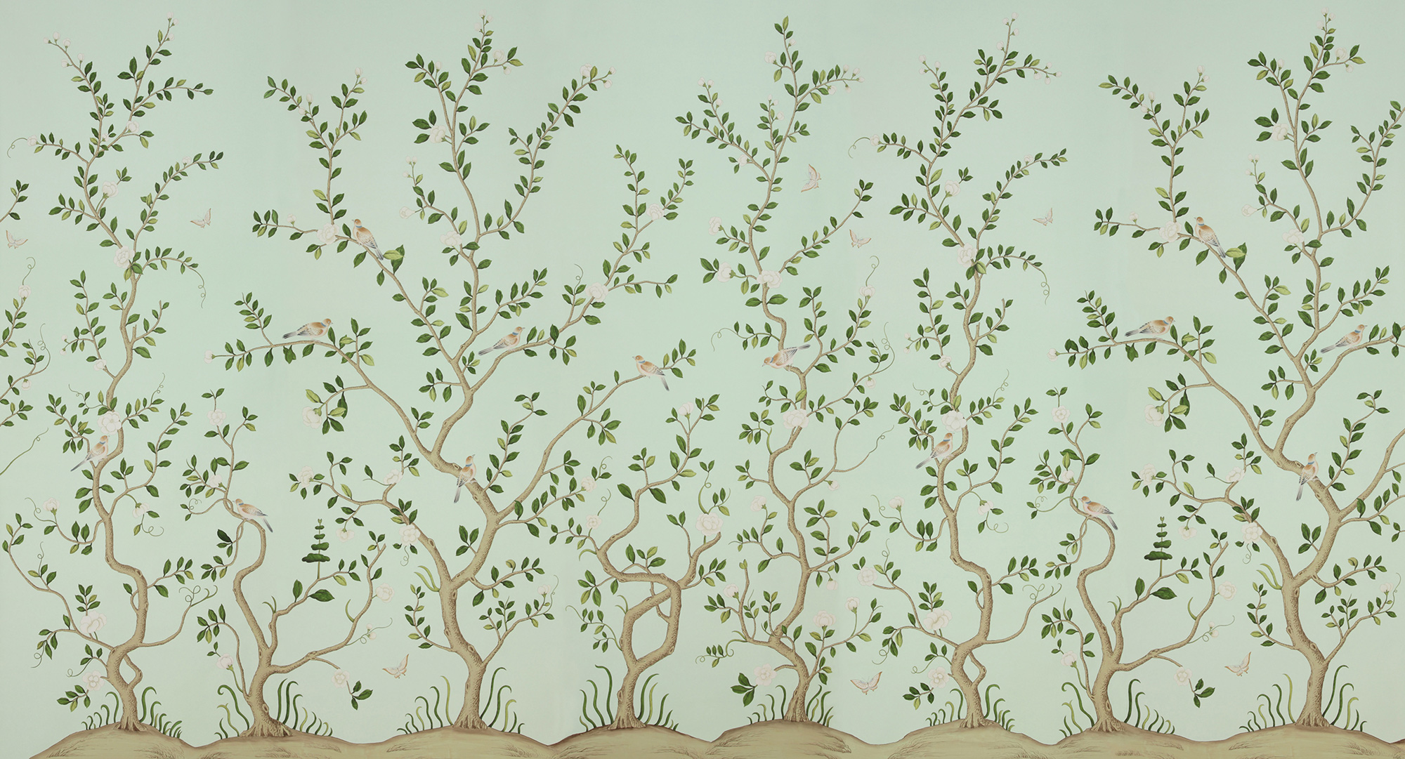 Обои ручная роспись Gustavian Garden Spring on white dyed paper Обои ручная роспись Gustavian Garden Spring on white dyed paper - постер Loft-Concept в Брянске