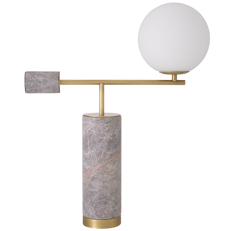 Настольная лампа Eichholtz Table Lamp Xperience Grey Серый Латунь Белое матовое стекло Настольная лампа Eichholtz Table Lamp Xperience Grey Серый Латунь Белое матовое стекло в Брянске | Loft Concept