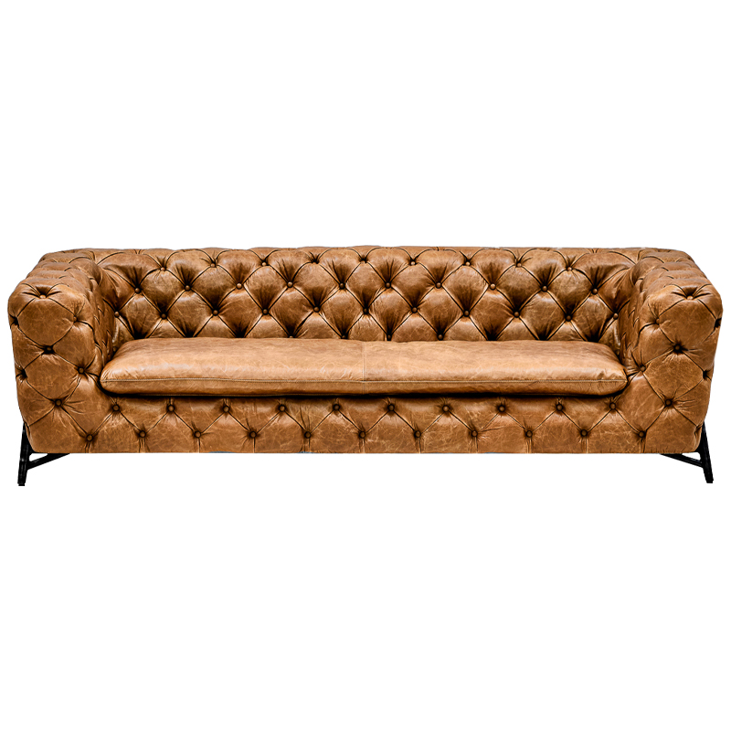 Диван Hendrica Capitone Sofa Карамель Черный в Брянске | Loft Concept 