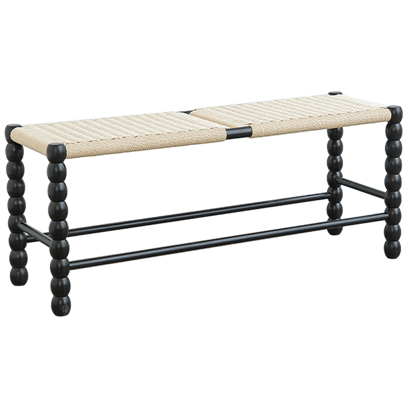 Банкетка French Corner Banquet Black 100 см Черный Бежевый Банкетка French Corner Banquet Black 100 см Черный Бежевый в Брянске | Loft Concept