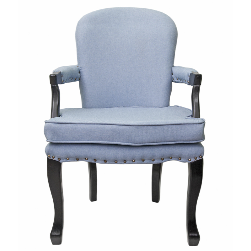 Кресло Aubrey Classical Armchair blue flax Голубой Черный Кресло Aubrey Classical Armchair blue flax Голубой Черный в Брянске | Loft Concept