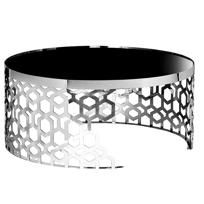 Кофейный стол Yen Geometry Table Silver 90 Серебряный Черный Кофейный стол Yen Geometry Table Silver 90 Серебряный Черный в Брянске | Loft Concept