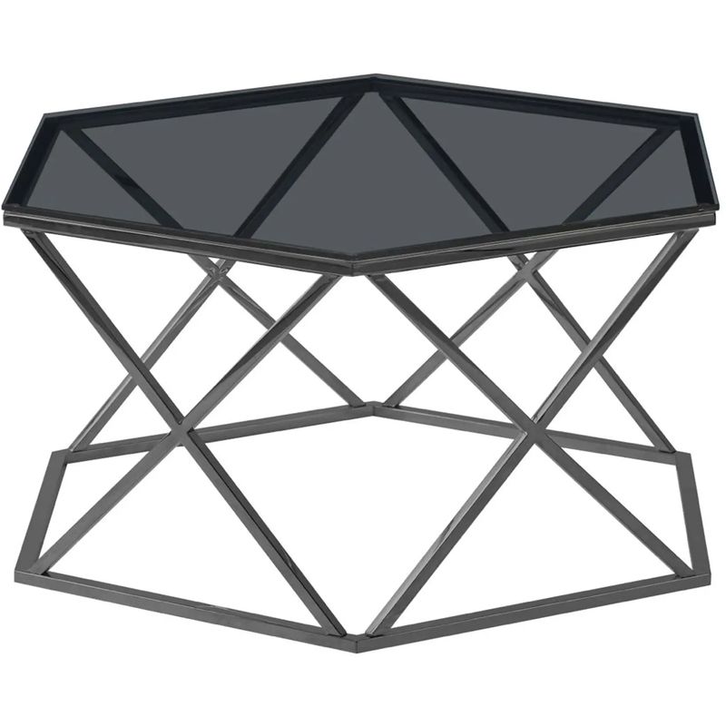 Столик кофейный Ormando Collection Dark Chrome №1 Темный хром Стекло Смок Столик кофейный Ormando Collection Dark Chrome №1 Темный хром Стекло Смок в Брянске | Loft Concept