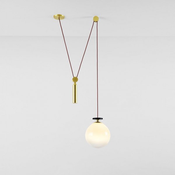 Подвесной светильник Shape up Pendant Globe White Латунь Белый в Брянске | Loft Concept 