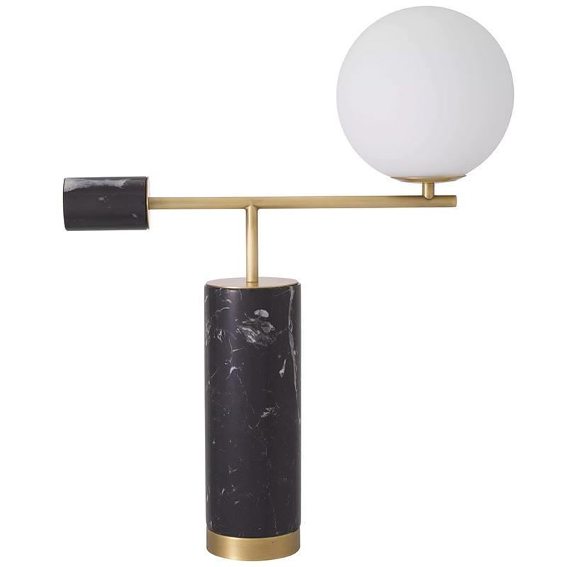 Настольная лампа Eichholtz Table Lamp Xperience Black Черный Мрамор Nero Латунь Белое матовое стекло Настольная лампа Eichholtz Table Lamp Xperience Black Черный Мрамор Nero Латунь Белое матовое стекло в Брянске | Loft Concept